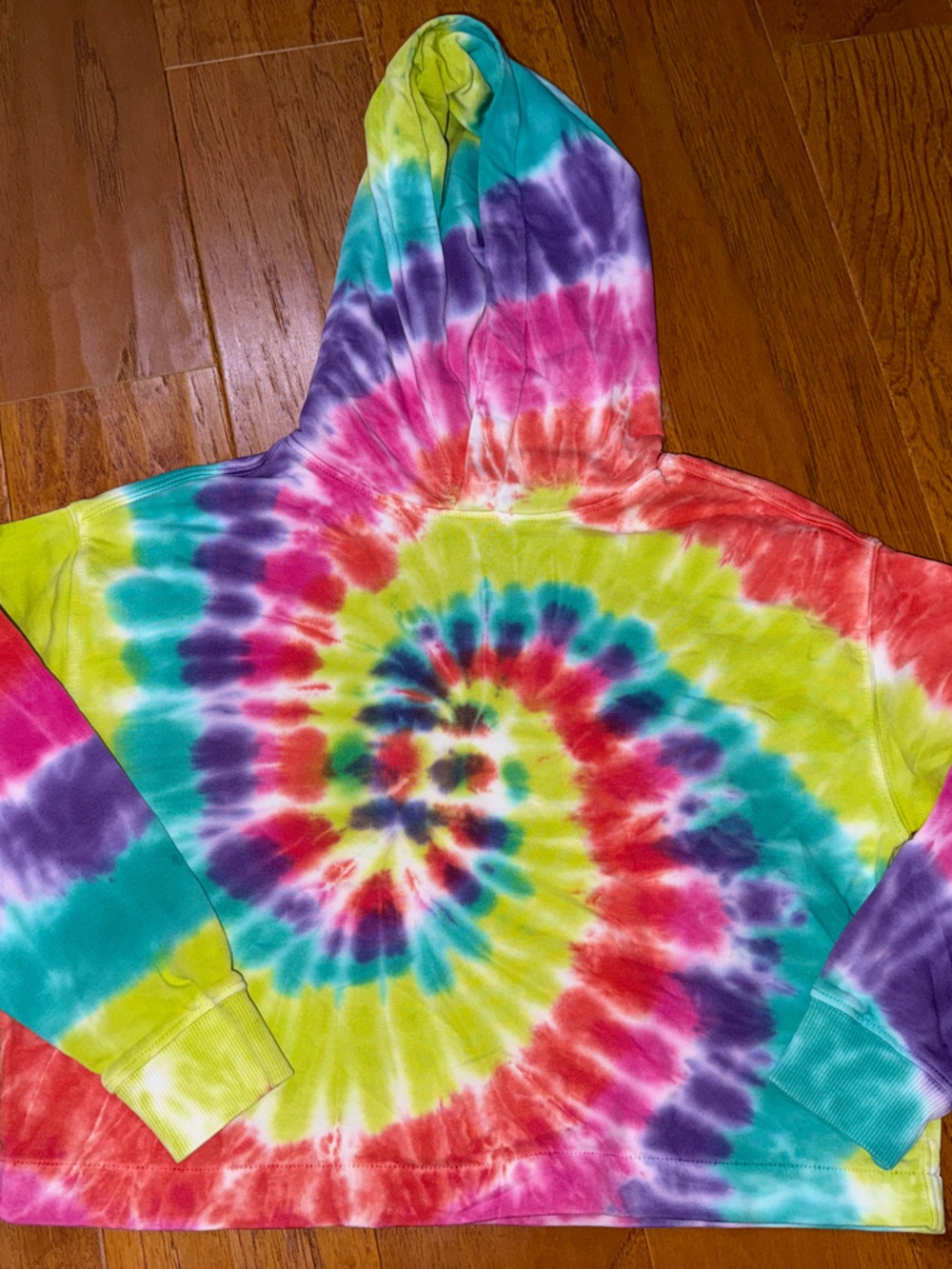 Piombo Kids Tie-Dye Spiral Hoodie in Yellow, Pink, Blue, Purple, Green